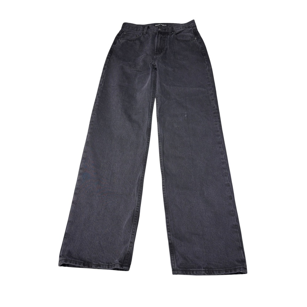 Denim Forum The 90s Iggy Lo-Rise Baggy Jeans Washed Black Womens 25X32 Wide Leg